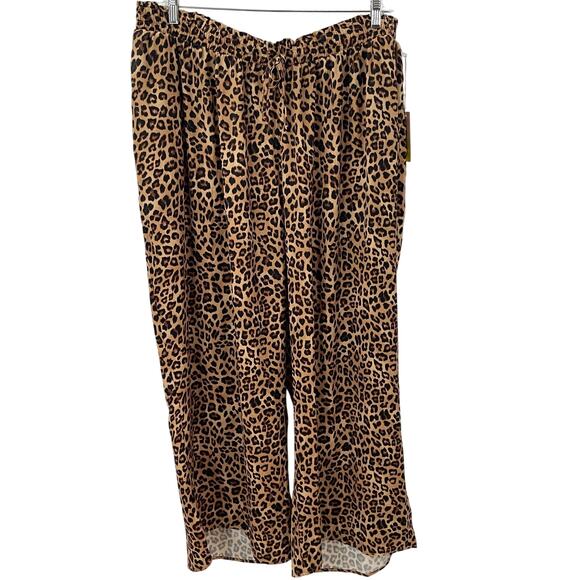 NWT Summersalt 2X Palazzo Pant With Ties Leopard Swim Cover-Up - Picture 2 of 9
